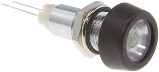 Infrarot-LED 850nm Gehäuse glanzchrom mit Glasplatte und Kappe schwarzchrom, IP67
