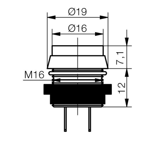 LED-Melde-/Signalleuchte Ø16mm, mit Flachstecker-Anschluss, IP67, 24/28V DC