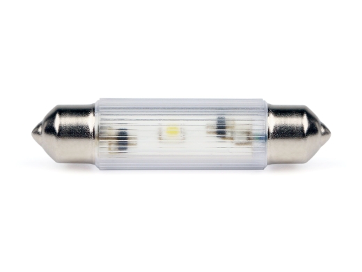 LED-Soffitten Lampe Ø11x39mm (12/14V) weiss