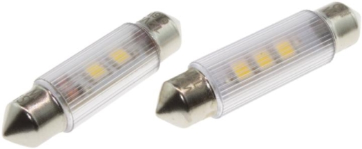 LED-Soffitten Lampe Ø11x39mm (24/28 V) warmweiss