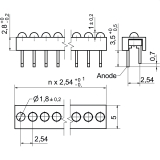 Mini-Line LED-Zeile 8-fach Rot