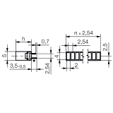 Mini-Line LED-Zeile 10-fach Gehäuse weiss, 4x2mm-LEDs, 9,0mm Höhe, Rot