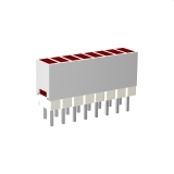 Mini-Line LED-Zeile 10-fach Gehäuse weiss, 4x2mm-LEDs, 9,0mm Höhe, Gelb