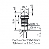 LED-Signalleuchte EBØ8 GRÜN 24/28V DC