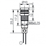 LED-Signalleuchte EBØ8 grün 24/28V DC(AC) IP 67