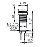 LED-Signalleuchte EBØ8 GRÜN 12/14V DC