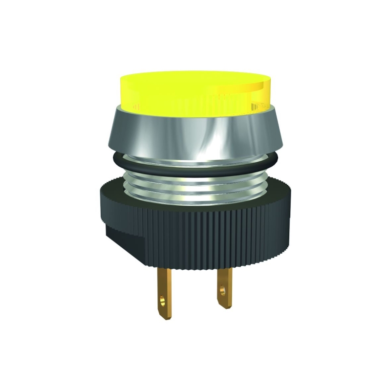 LED-Melde-/Signalleuchte Ø16mm, mit Flachstecker-Anschluss, IP67, 12/14V DC