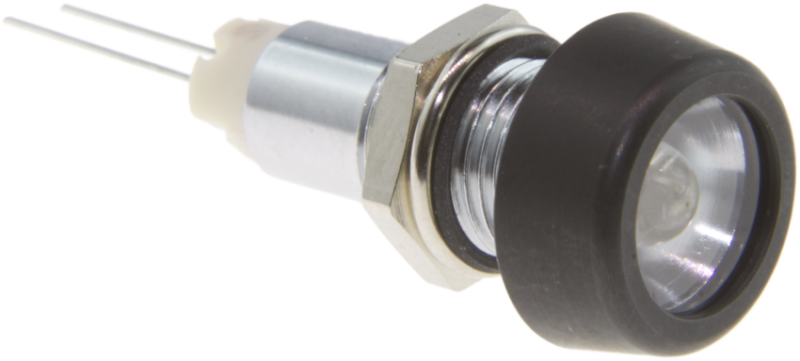 Infrarot-LED 940nm Gehäuse glanzchrom mit Glasplatte und Kappe schwarzchrom, IP67