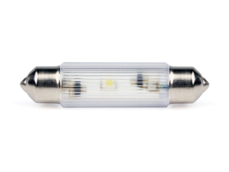 LED-Soffitten Lampe Ø11x39mm (24/28 V) weiss