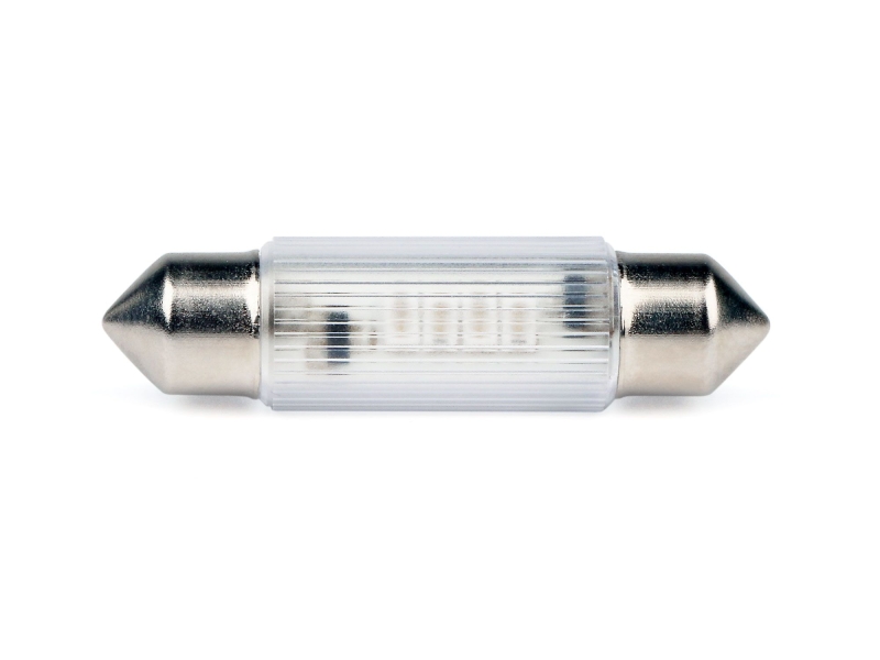 LED-Soffitten Lampe Ø11x43mm (12/14V) weiss