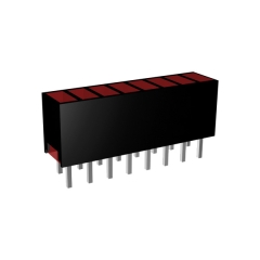 Mini-Line LED-Zeile 10-fach, Gehäuse schwarz, 4x2mm-LEDs, 9,0mm Höhe, Rot